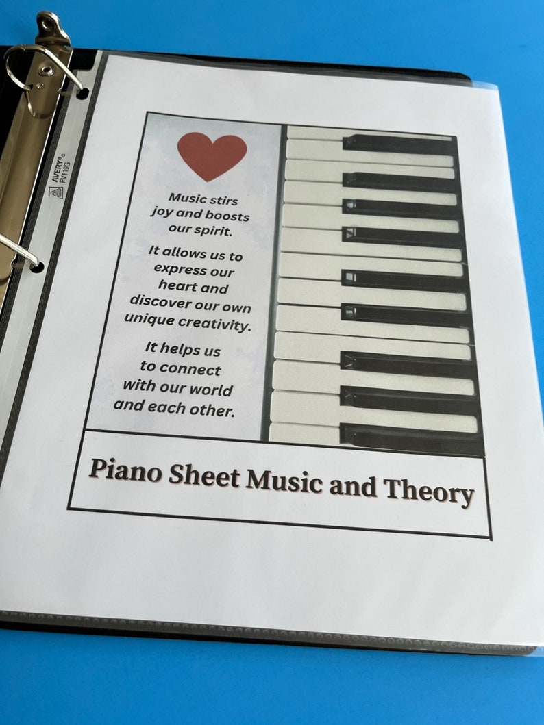 Music Binder Cover, Music Stirs Joy and Boosts Our Sprit, a Sparkle of