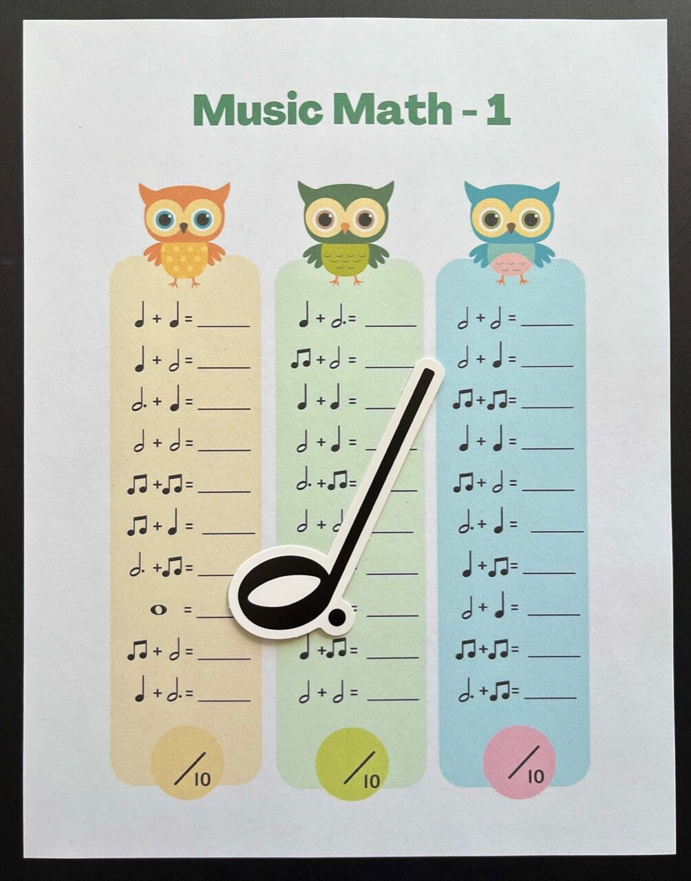 Music Math Worksheets, Music Counting, Music Time Values, Counting ...