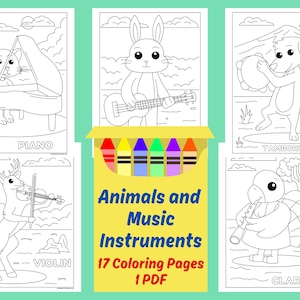 Music Instruments Coloring Pages, Animal Coloring Pages, Preschool Music Coloring, Music Class Coloring Pages, Preschool Piano Lessons, PDF