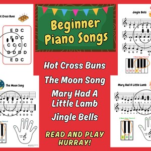 Canciones de piano para principiantes, canciones de piano para niños, lecciones de piano para principiantes, canciones con letras, música de piano para preescolar, música de piano fácil, mano derecha