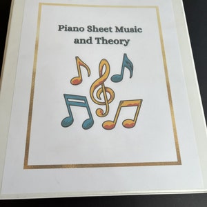 Music Binder Cover - Piano Sheet Music and Theory. Add a Pop of Color ...