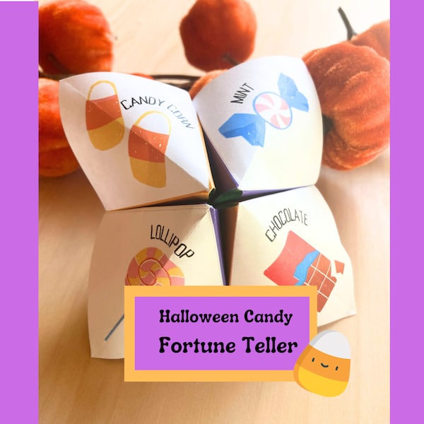 Printable Halloween Candy Fortune Teller - Fun Game for Kids - Cootie Catcher - Halloween Party Favor