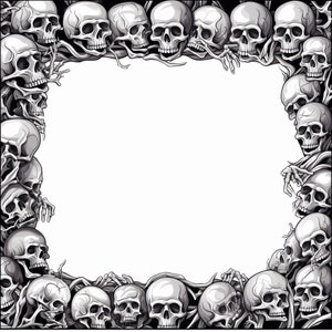 10 Skeleton Frames - Skull Frames - Digital Images