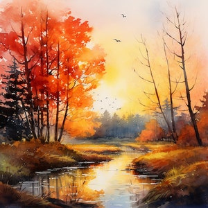 20 Water Color Fall / Autumn Illustrations