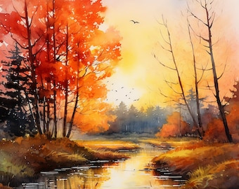 20 Water Color Fall / Autumn Illustrations
