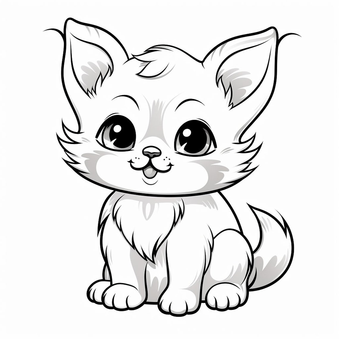 35 Cat / Kitten Coloring Pages for Kids - Etsy