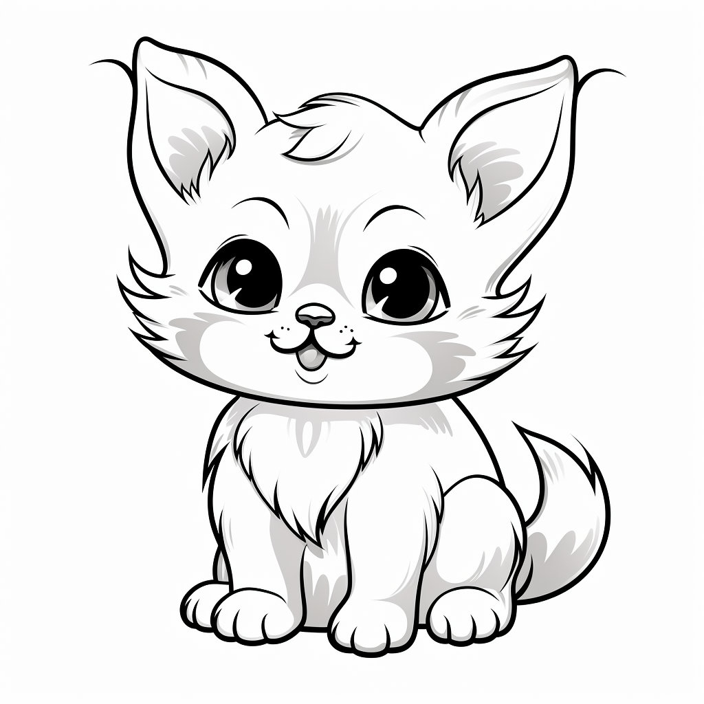 35 Cat / Kitten Coloring Pages for Kids - Etsy