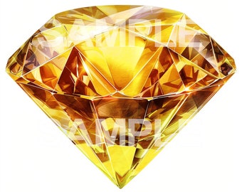 Amber Gem Diamond Clipart  - PNG format
