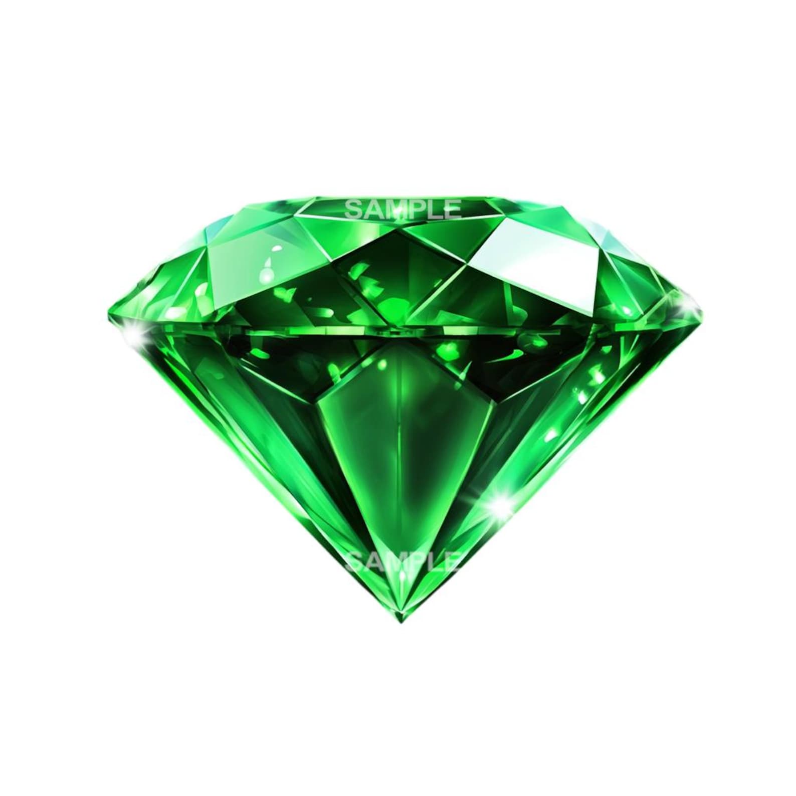 Green Emerald Diamond Clipart - PNG Format - Etsy