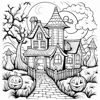10 Halloween Coloring Pages - Advanced Level. - Etsy
