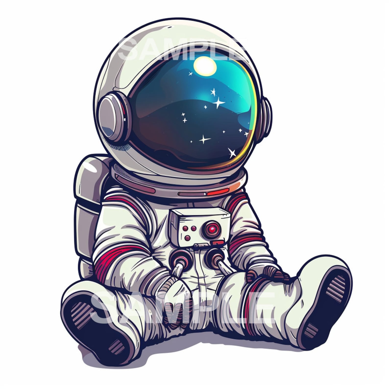 Cute Astronaut Clipart – PNG Spaceman Illustration (digital Download ...