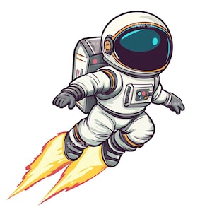 Astronaute mignon / astronaute avec bottes fusée Clipart - haute qualité-format PNG, utilisation commerciale approuvée