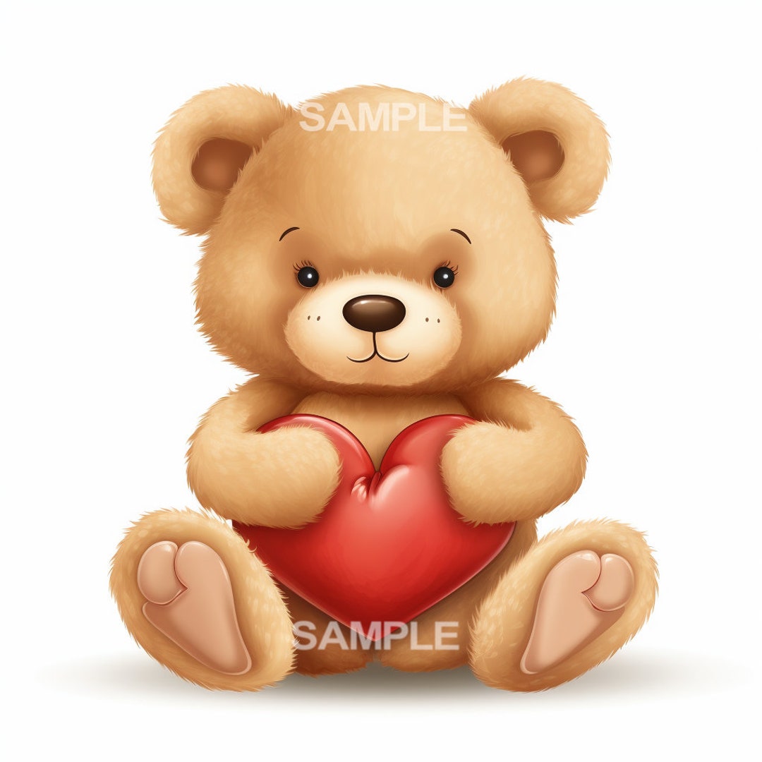 A6 refill Stickered Teddy Bear 2100円 Teddy Bear Holding Heart Pillow Clipart - PNG Format, Commercial