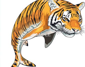 Tiger Shark Clipart: PNG Image (Digital Download)