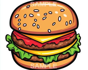 Burger / Cheeseburger Clipart  - PNG format, commercial use approved