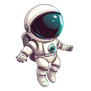 Lindo astronauta / astronauta Clipart - Alta calidad - Formato PNG, uso comercial aprobado