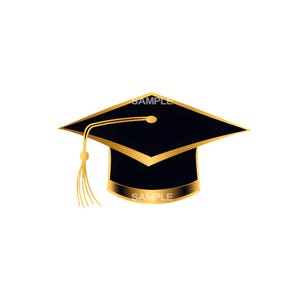 Graduierung Hut Clipart | Graduation Cap PNG - Digital Download für Banner, Broschüren & mehr