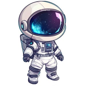 Joli astronaute / clipart astronaute - format PNG, utilisation commerciale approuvée