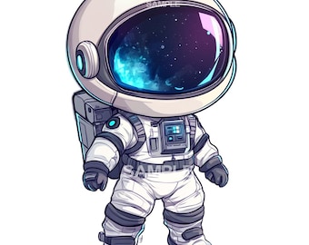 Cute Spaceman / Astronaut Clipart  - PNG format, commercial use approved