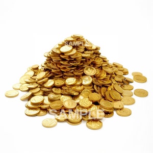 Clipart réaliste de pièces d'or - format PNG