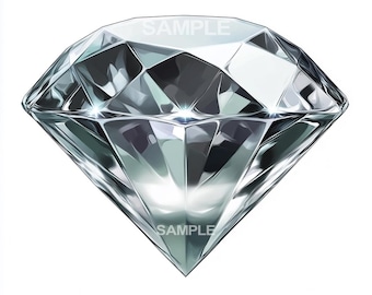 Diamond Clipart – Sparkling Gemstone PNG Graphic (Digital Download)