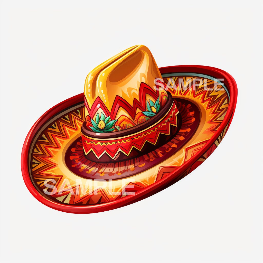 Sombrero Hat Clipart - PNG - Etsy