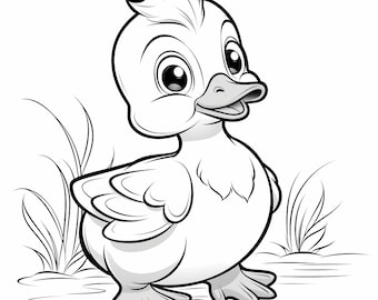 20 Baby Duck / Duckling Coloring Pages for Kids