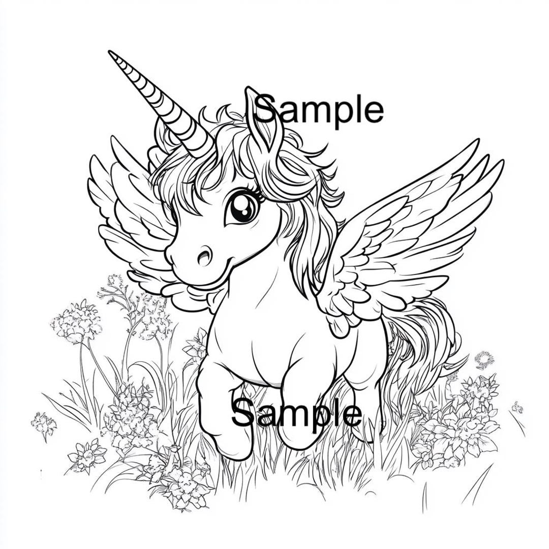 Cute Unicorn Coloring Pages: 20 Fun Designs for Kids (PDF Download) - Etsy