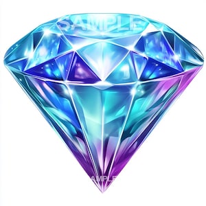 Art Diamond Clipart PNG - Sparkling Graphics for Crafts, Designs & Invitations - High-Quality Digital Download