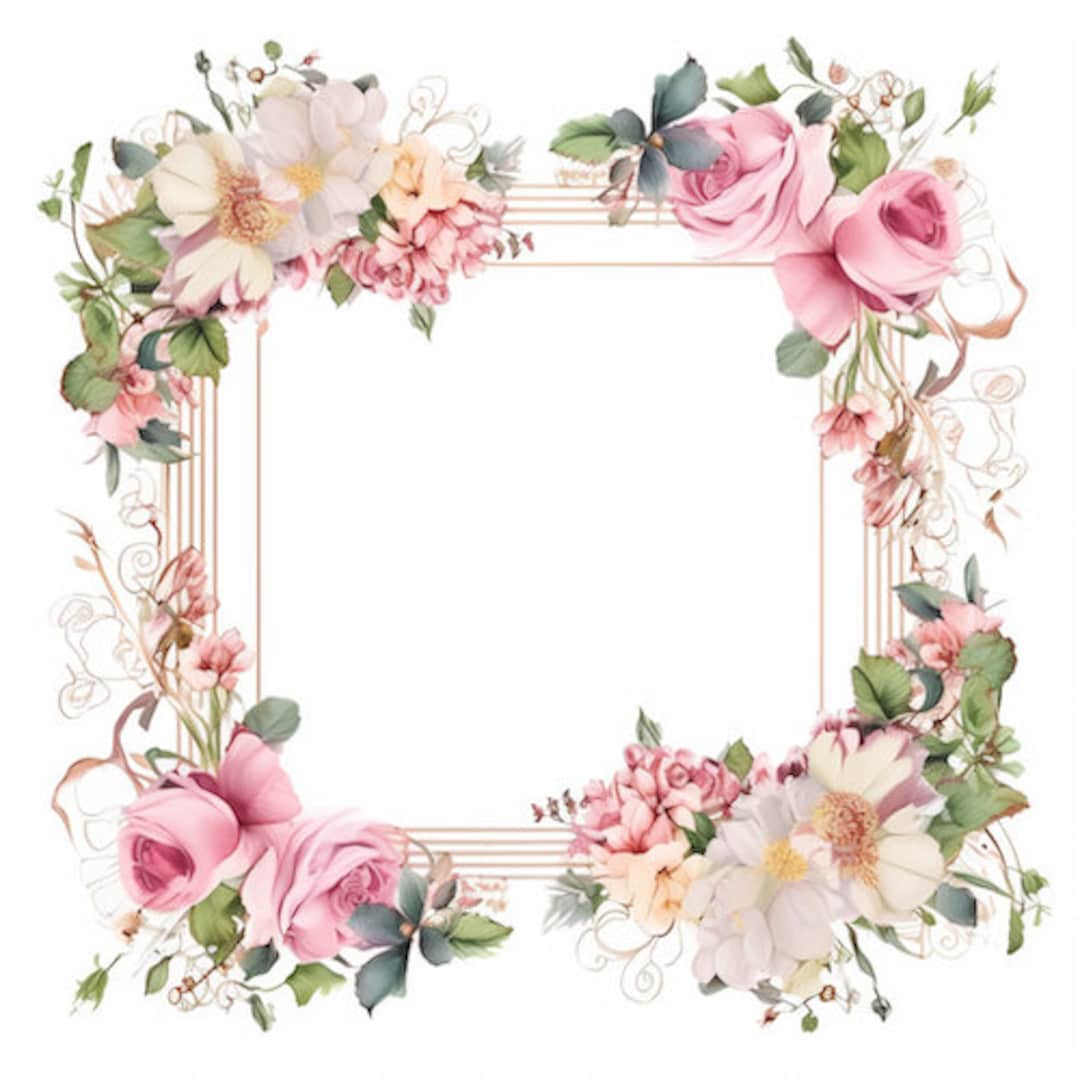 20 X Wedding Floral Frames Digital Images High Quality Etsy