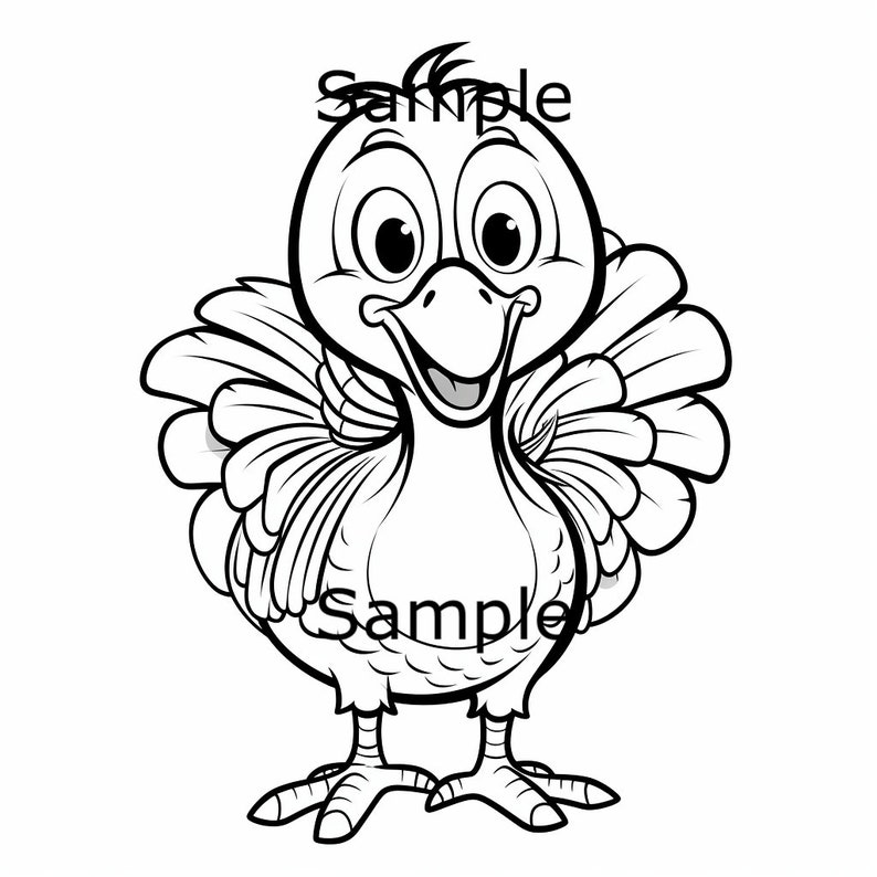 20 Baby Turkey Coloring Pages for Kids Etsy
