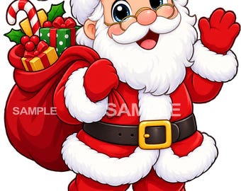 Art Santa Claus Clipart - Festive PNG Graphics for Holiday Projects, Printable Decorations & Crafting Supplies