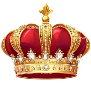 Royal Gold Crown Clipart - PNG Format for Wedding Invitations, Crafts, & Design Projects - Instant Download