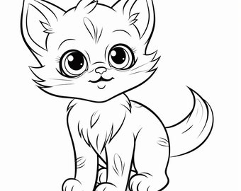 35 Cat / Kitten Coloring Pages for Kids