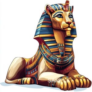 Sphinx - Egyptian Sphinx Statue | Ancient Egyptian Graphics, Digital Downloads for Crafts & Projects, Instant Printable Art