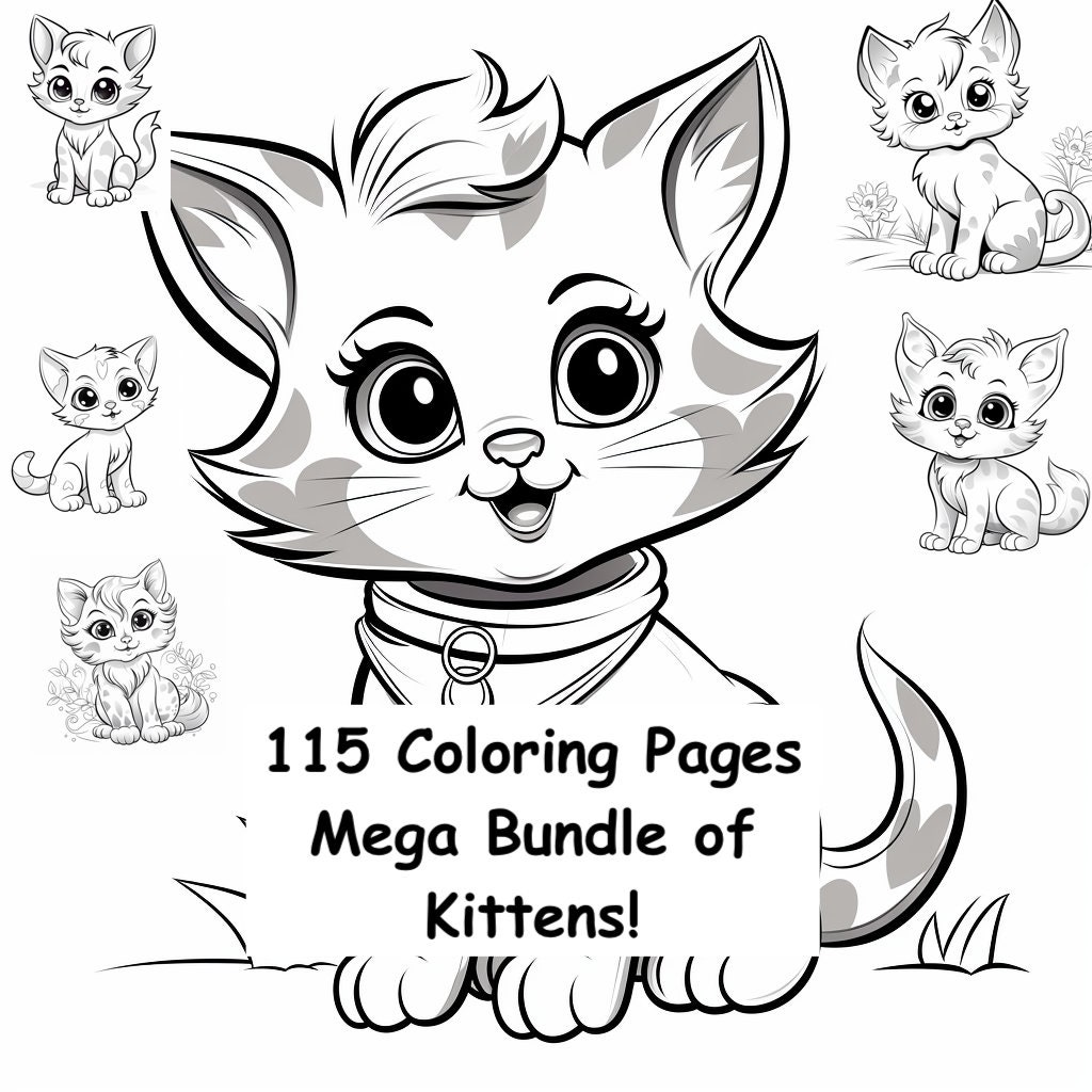 115 Kitten Coloring Pages for Kids