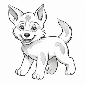 30 Cute Dog / Puppy Coloring Pages for Kids - Etsy