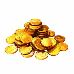 Gold Coins Clipart  - PNG format