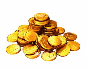 Gold Coins Clipart  - PNG format