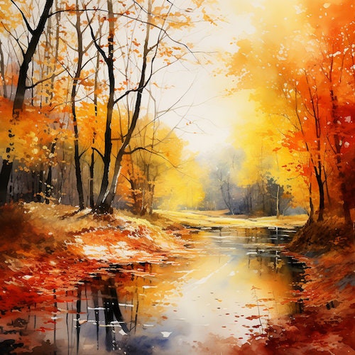 水彩画秋のイラスト20点 - Etsy 日本