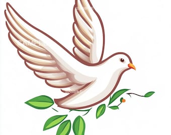 Flying Dove Clipart – PNG Graphic, Commercial Use (Digital Download)