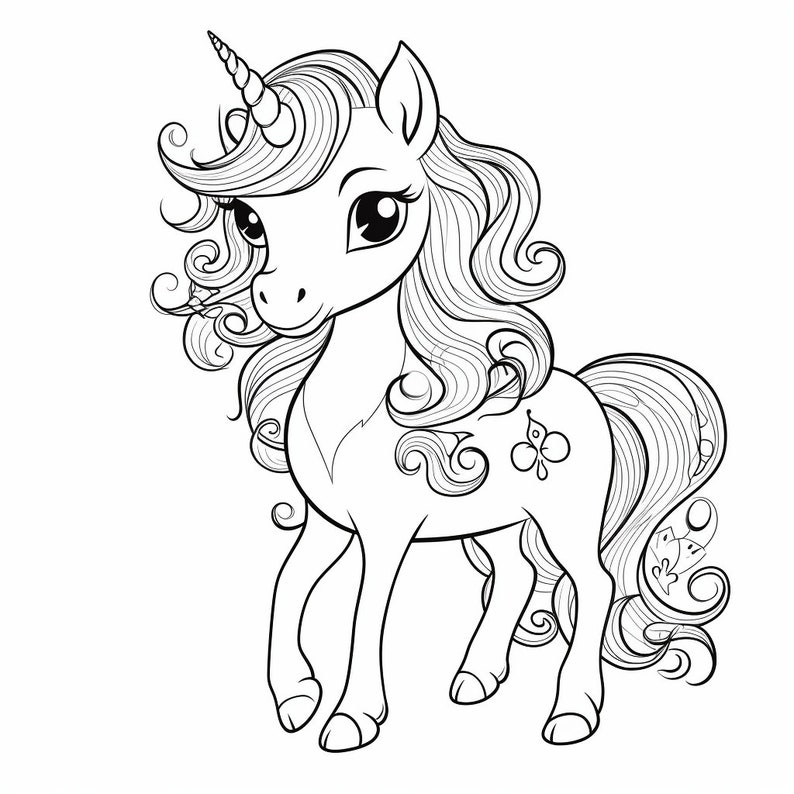 Coloring Pages 20 Cute Unicorn Designs for Kids Fun, Creative Activity
