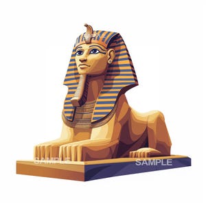 Sphinx - Egyptian Sphinx Statue | Ancient Egyptian Graphics, Digital Downloads for Crafts & Projects, Instant Printable Art