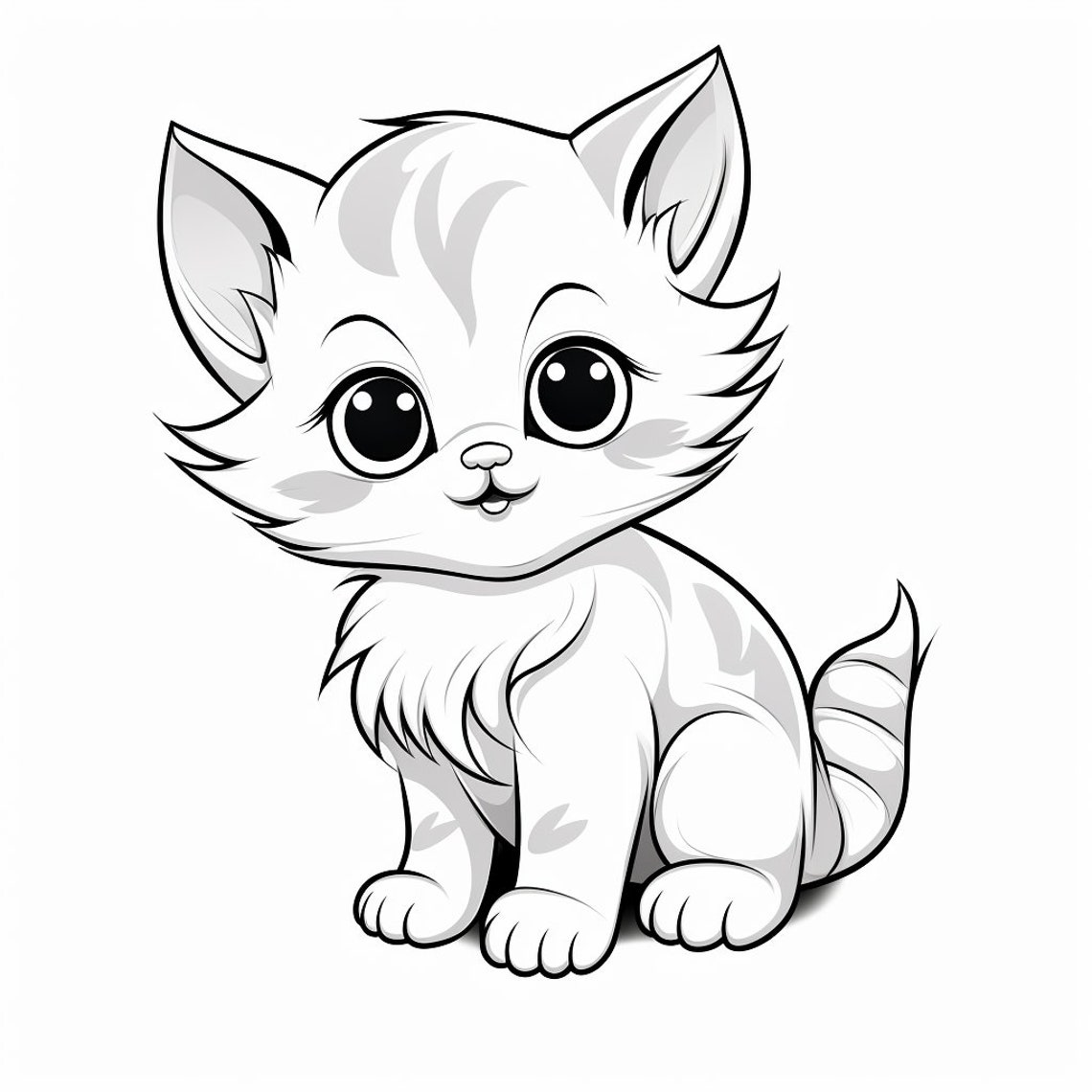 35 Cat / Kitten Coloring Pages for Kids - Etsy