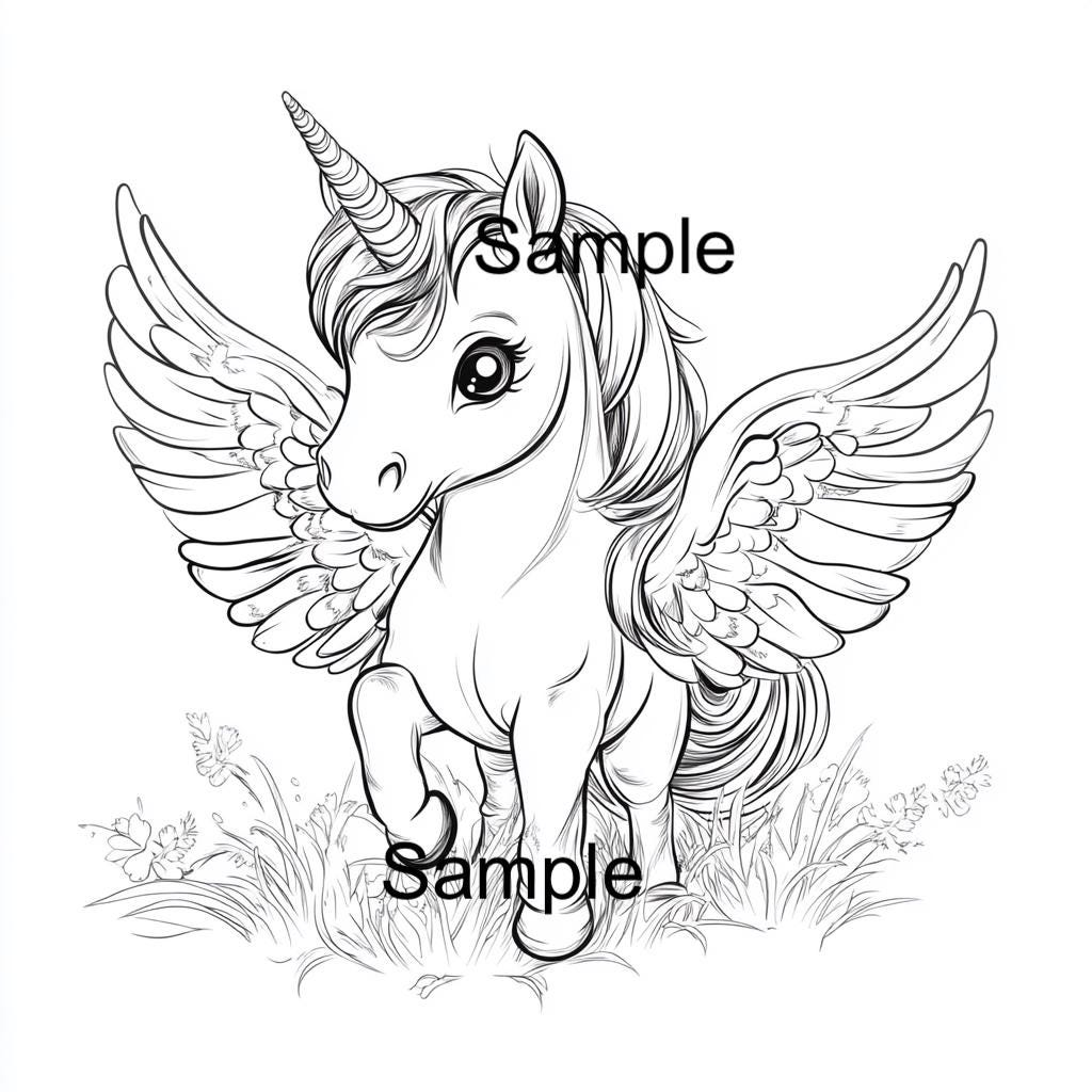 Cute Unicorn Coloring Pages: 20 Fun Designs for Kids (PDF Download) - Etsy