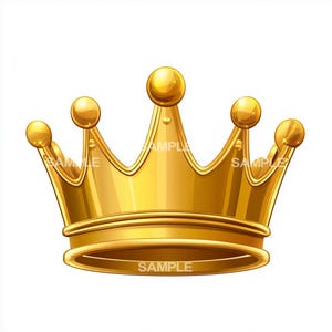 Gold Crown Clipart - High Quality PNG for Invitations, Scrapbooking & DIY Projects - Elegant Royal Decor