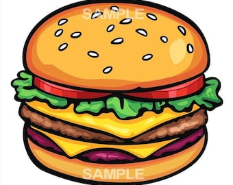 Burger / Cheeseburger Clipart  - PNG format, commercial use approved