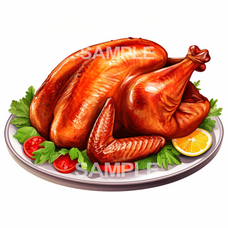 Cooked Turkey Clipart - PNG - Etsy