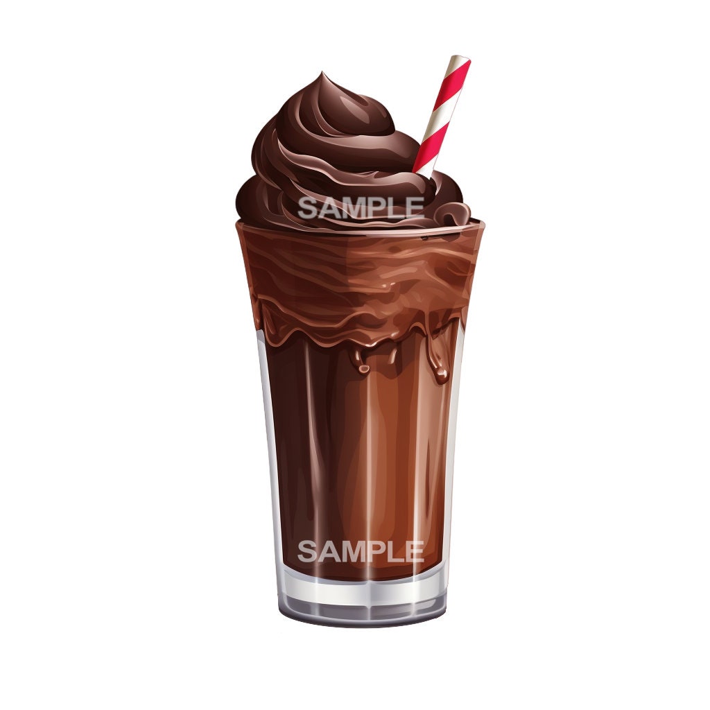 Chocolate Milkshake Clipart PNG Format, Commercial Use Approved Etsy