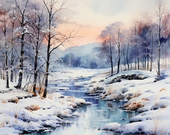 20 Water Color Winter / Snow Illustrations